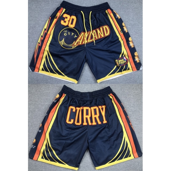 Men Golden State Warriors #30 Stephen Curry Navy Shorts->youth mlb jersey->Youth Jersey