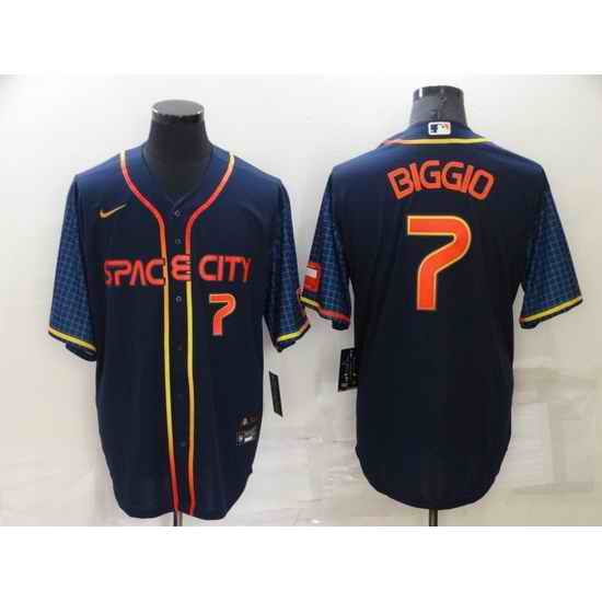 Men Houston Astros #7 Craig Biggio 2022 Navy City Connect Cool Base Stitched Jerse->houston astros->MLB Jersey