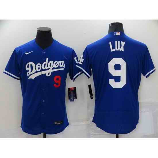 Men Los Angeles Dodgers #9 Gavin Lux Royal Flex Base Stitched jersey