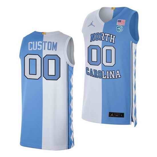 North Carolina Tar Heels Custom 2021 Blue White Split Edition Special Jersey->->Custom Jersey