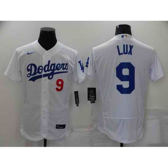 Men Los Angeles Dodgers #9 Gavin Lux White Flex Base Stitched jersey