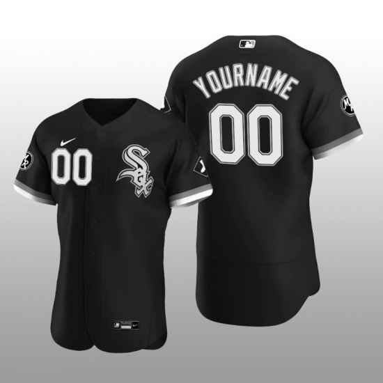 Men Women Youth Toddler Chicago ??hite Sox Black Custom Nike MLB Flex Base Jersey->customized mlb jersey->Custom Jersey