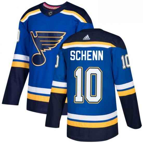 Mens Adidas St Louis Blues #10 Brayden Schenn Authentic Royal Blue Home NHL Jersey