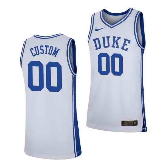 Duke Blue Devils Custom White Replica Men'S Jersey->->Custom Jersey