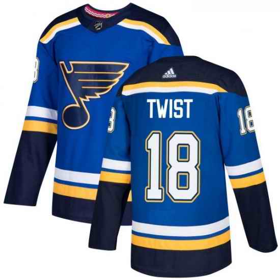 Youth Adidas St Louis Blues #18 Tony Twist Authentic Royal Blue Home NHL Jersey