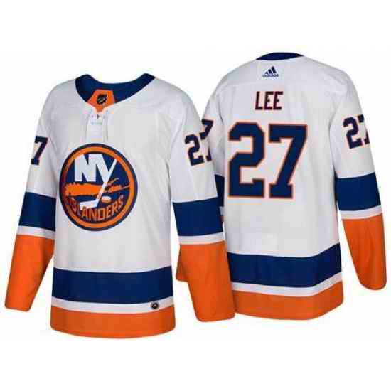 Men New York Islanders 27 Anders Lee Navy White Adidas 2020 #21 Reverse Retro Alternate NHL Jersey->women nba jersey->Women Jersey