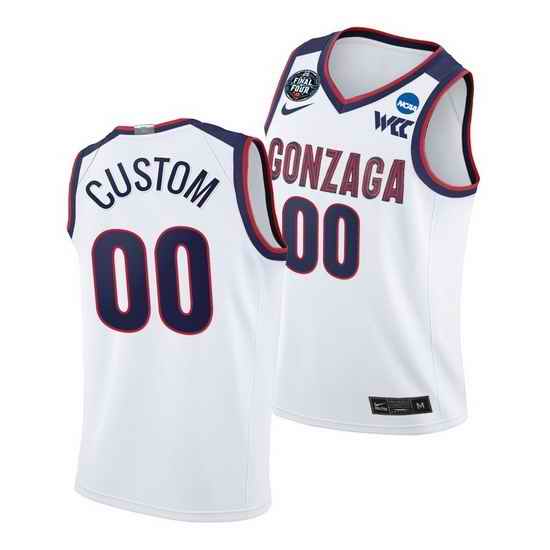 Gonzaga Bulldogs Custom 2021 March Madness Final Four Wcc White Jersey->->Custom Jersey