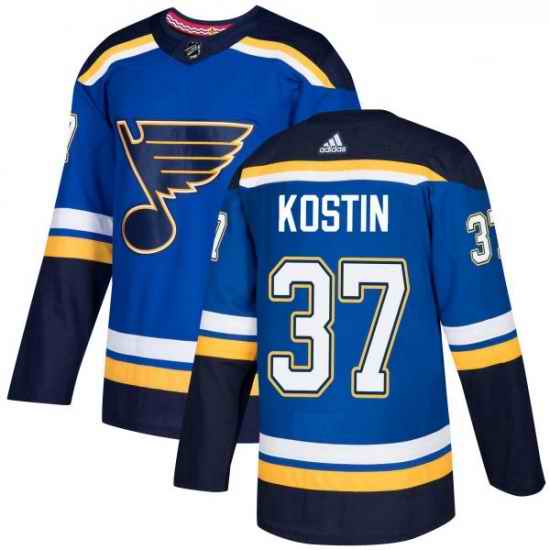 Youth Adidas St Louis Blues #37 Klim Kostin Authentic Royal Blue Home NHL Jersey