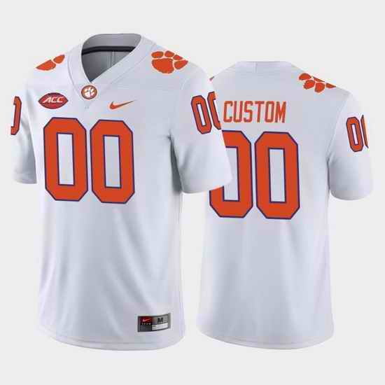 Clemson Tigers Custom White Away Men'S Jersey->->Custom Jersey