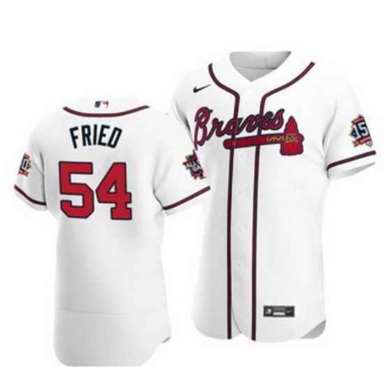 Men Atlanta Atlanta Braves #54 Max Fried White Flexbase Jersey