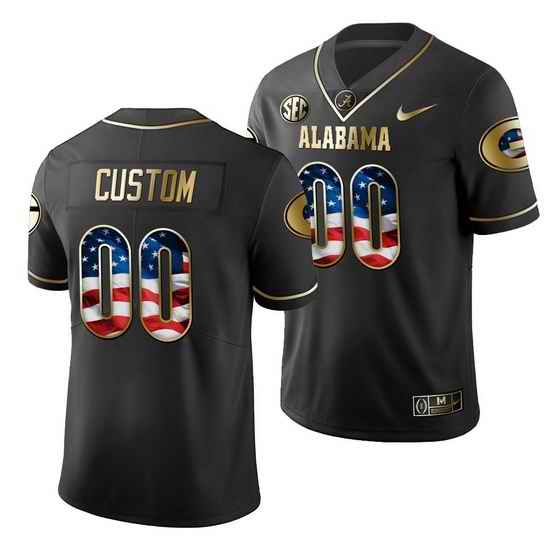 Georgia Bulldogs Custom Black Stars And Stripes Men'S Jersey->->Custom Jersey