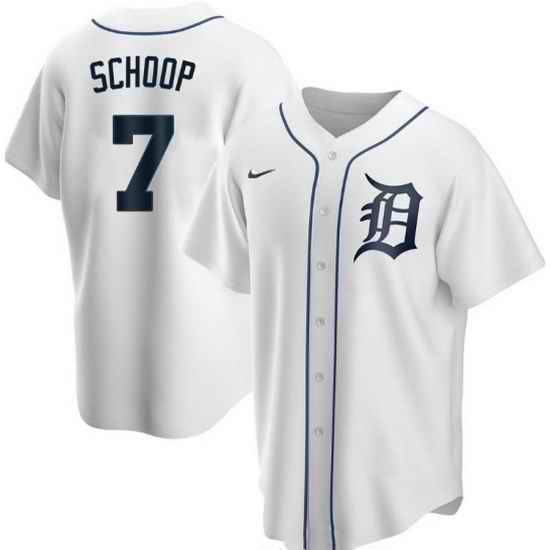 Men Detroit Tigers #7 Jonathan Schoop White Cool Base Stitched jersey