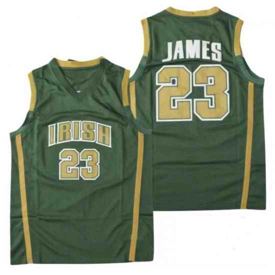 Men Fighting Irish #23 Lebron James Green NCAA Jersey->new york giants->NFL Jersey