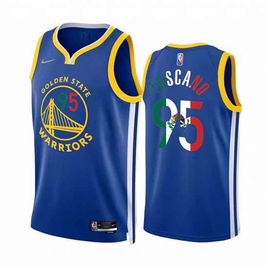 Men Golden State Warriors #95 Juan Toscano Anderson 2022 Royal Special Mexico Icon Edition Stitched Jersey