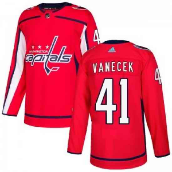 Men Washington Capitals #41 Vitek Vanecek Adidas Authentic Home Jersey   Red->vegas golden knights->NHL Jersey