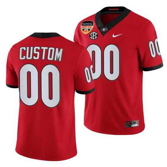 Georgia Bulldogs Custom Red 2021 Orange Bowl College Football Playoff Jersey->->Custom Jersey