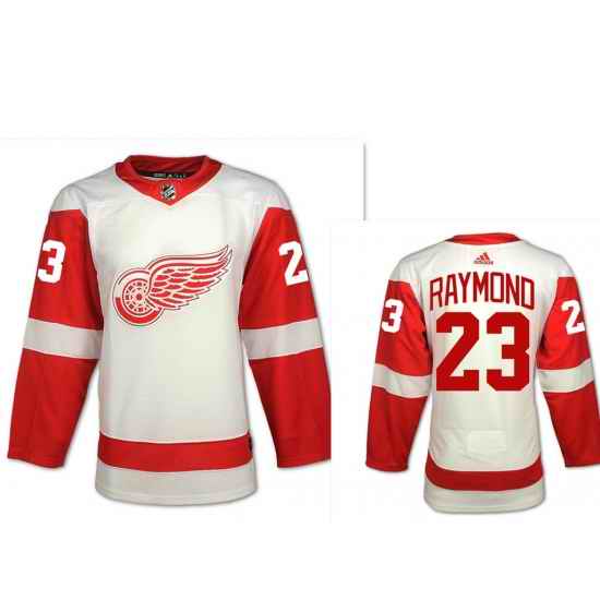 Men Adidas Detroit Red Wings #23 Lucas Raymond White Road Authentic NHL Jersey->detroit red wings->NHL Jersey