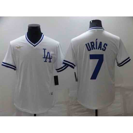 Men Los Angeles Dodgers #7 Julio Urias White Stitched Baseball jersey