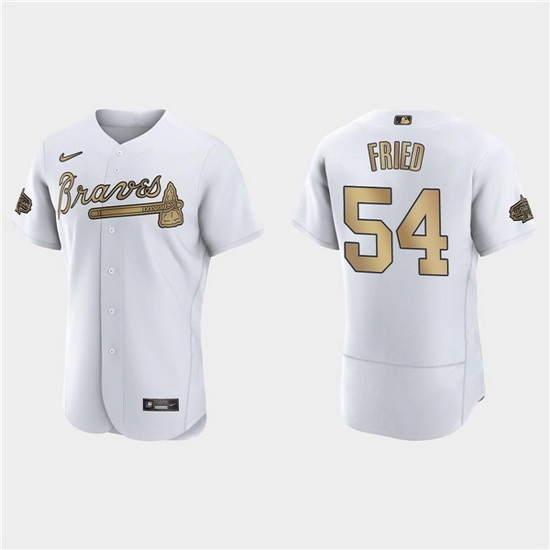 Men Atlanta Braves #54 Max Fried 2022 All Star White Flex Base Stitched Baseball Jersey