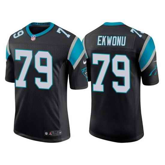 Men Carolina Panthers #79 Ikem Ekwonu Black Stitched jersey->carolina panthers->NFL Jersey