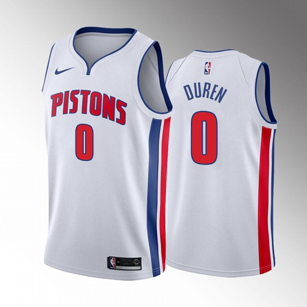 Men's Detroit Pistons #0 Jalen Duren 2022 Draft White Basketball Stitched Jersey->detroit pistons->NBA Jersey