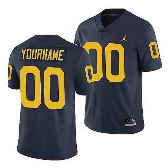 Michigan Wolverines Custom Navy Limited Men'S Jersey->->Custom Jersey