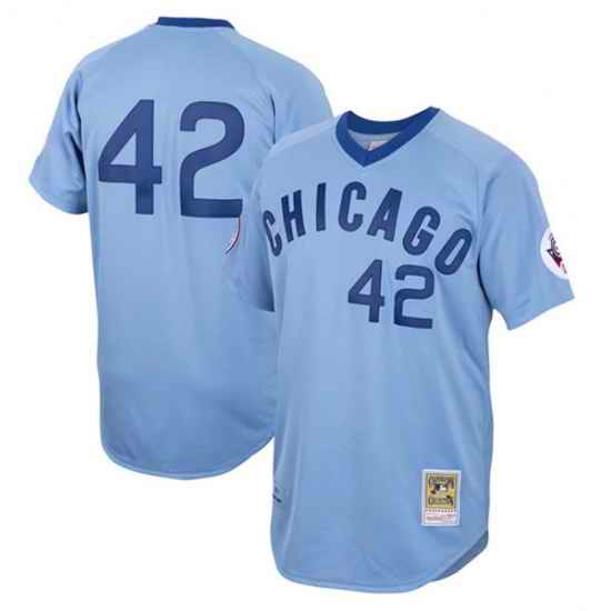 Men Chicago Cubs 42 Bruce Sutter Blue Road 1976 Mitchell  #26 Ness Stitched Jerse->houston astros->MLB Jersey