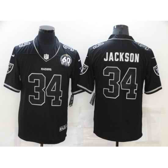 Men Las Vegas Raiders #34 Bo Jackson Black Shadow Vapor Limited Stitched Jersey->las vegas raiders->NFL Jersey