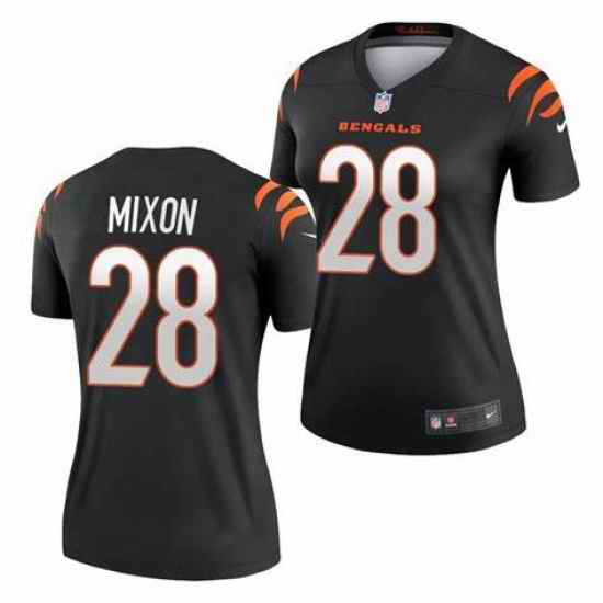 Women Cincinnati Bengals #28 Joe Mixon Black Vapor Untouchable Limited Jersey->women nfl jersey->Women Jersey