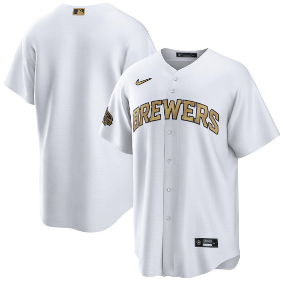 Men's Milwaukee Brewers Blank White 2022 All-Star Cool Base Stitched Baseball Jersey->miami marlins->MLB Jersey