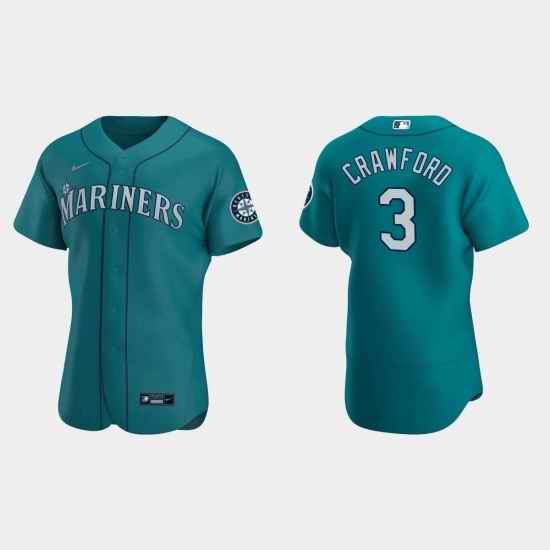 Men Seattle Mariners #3 J P  Crawford Aqua Flex Base Stitched Jersey->seattle mariners->MLB Jersey