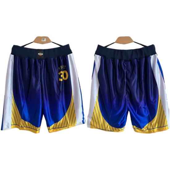 Men Golden State Warriors Blue Shorts  28Run Small 2->nba shorts->NBA Jersey