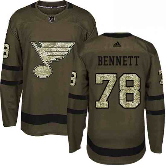 Youth Adidas St Louis Blues #78 Beau Bennett Authentic Green Salute to Service NHL Jersey->youth nhl jersey->Youth Jersey
