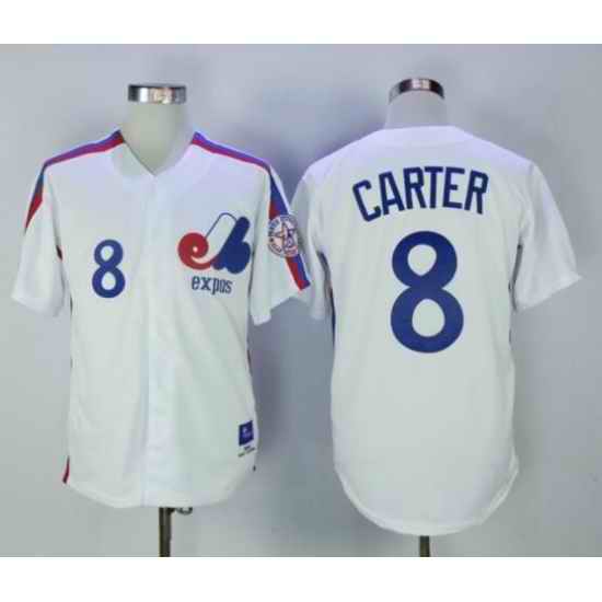 Montreal Expos #8 Gary Carter Baseball Jersey White Retro->atlanta braves->MLB Jersey