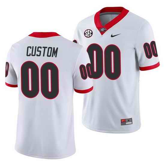 Georgia Bulldogs Custom White Away Men'S Jersey->->Custom Jersey