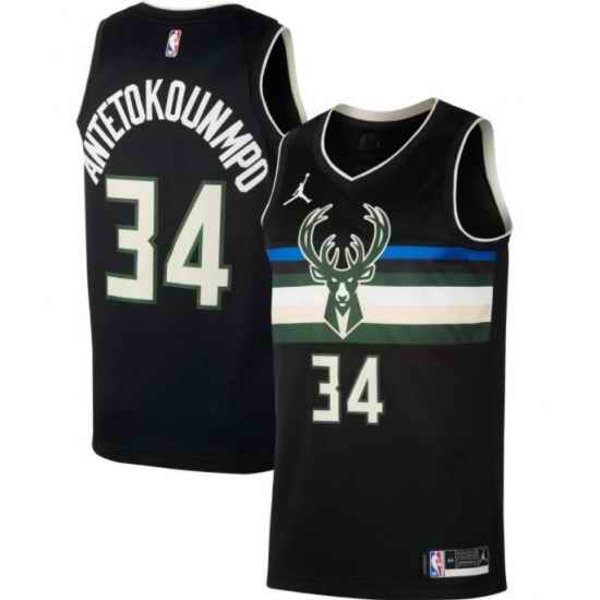 Youth Milwaukee Bucks Giannis Antetokounmpo Black Jordan Brand Jersey->youth nba jersey->Youth Jersey