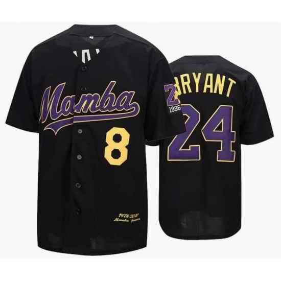 Youth Mamba #8 24 Kobe Bryant Black Base Ball Jersey->cleveland cavaliers->NBA Jersey