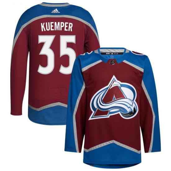 Women Adidas Colorado Avalanche #35 Darcy Kuemper Burgundy Home Authentic Stitched NHL Jersey