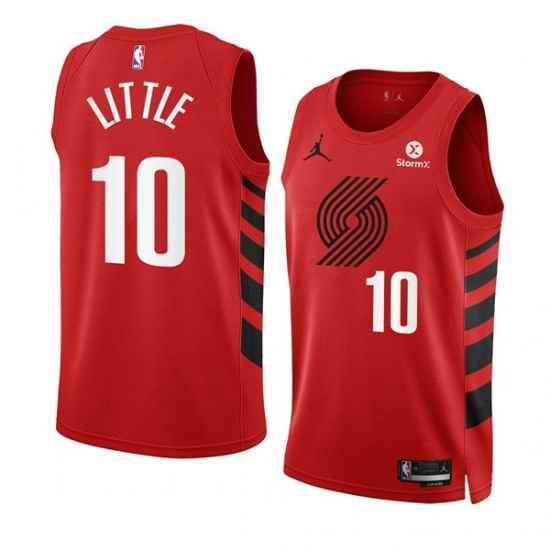 Men Portland Trail Blazers #10 Nassir Little 2022 23 Red Statement Edition Swingman Stitched Basketball Jersey->portland trail blazers->NBA Jersey