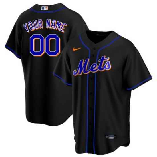 Men Women Youth Toddler New York Mets Black Custom Nike MLB Cool Base Jersey->customized nba jersey->Custom Jersey