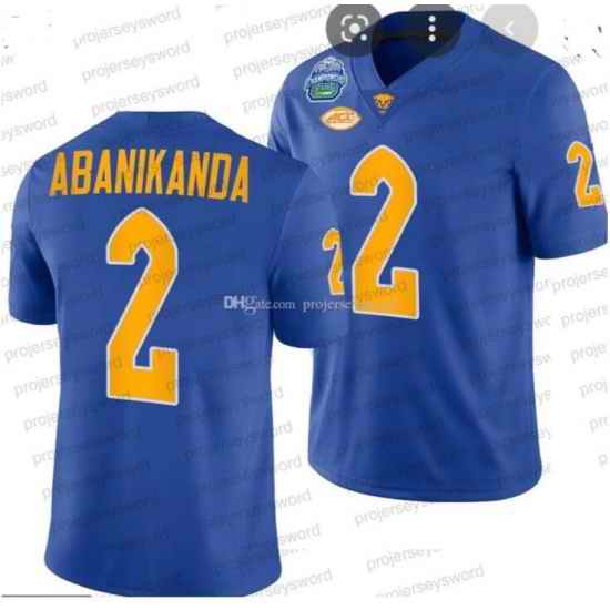 Pittsburgh Panthers #2 Abanikanda Blue Jersey->ohio state buckeyes->NCAA Jersey