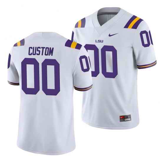 LSU Tiger Custom White College Football Men'S Jersey->->Custom Jersey