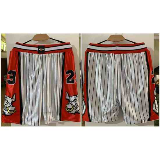 Men Chicago Bulls White Red Shorts  28Run Small 2->nba shorts->NBA Jersey