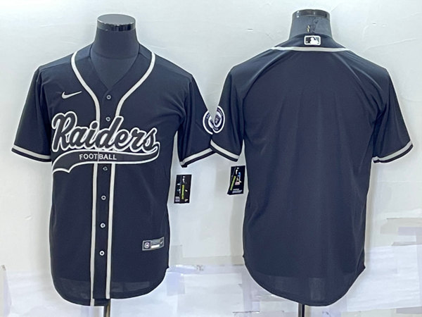 Men's Las Vegas Raiders Blank Black Cool Base Stitched Baseball Jersey->las vegas raiders->NFL Jersey