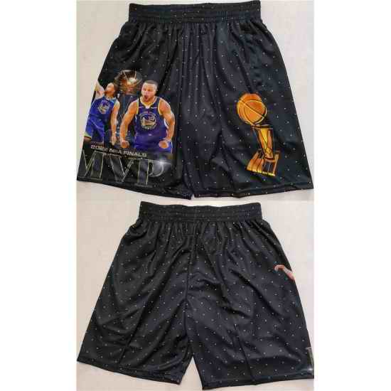 Men Golden State Warriors Black NBA Finals Shorts->nba shorts->NBA Jersey