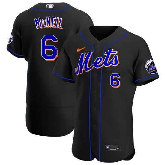 Mens Nike New York Mets #6 Jeff McNeil Black Alternate Stitched Baseball Jersey->youth mlb jersey->Youth Jersey