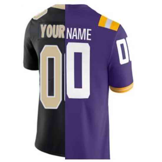 Tigers Saints Split jersey Customized Purple Black->->Custom Jersey