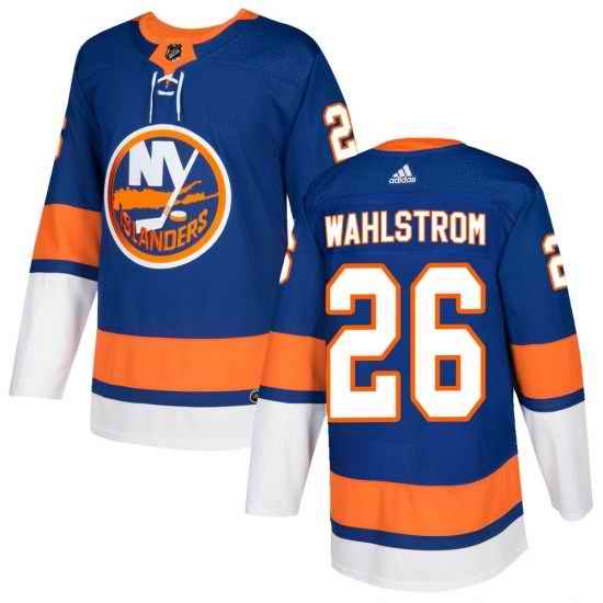 Men New York Islanders Oliver Wahlstrom Adidas Authentic Olive Royal Home Jersey->pitt panthers->NCAA Jersey