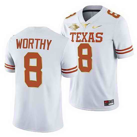 Texas Longhorns Xavier Worthy White 2021 Red River Showdown Men Jersey->texas longhorns->NCAA Jersey