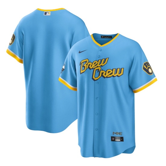 Youth Milwaukee Brewers Blank 2022 Powder Blue City Connect Stitched Jersey->nba shorts->NBA Jersey